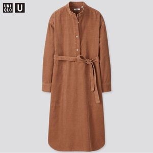 Uniqlo Lemaire Women's Brown Corduroy Oversize Dress